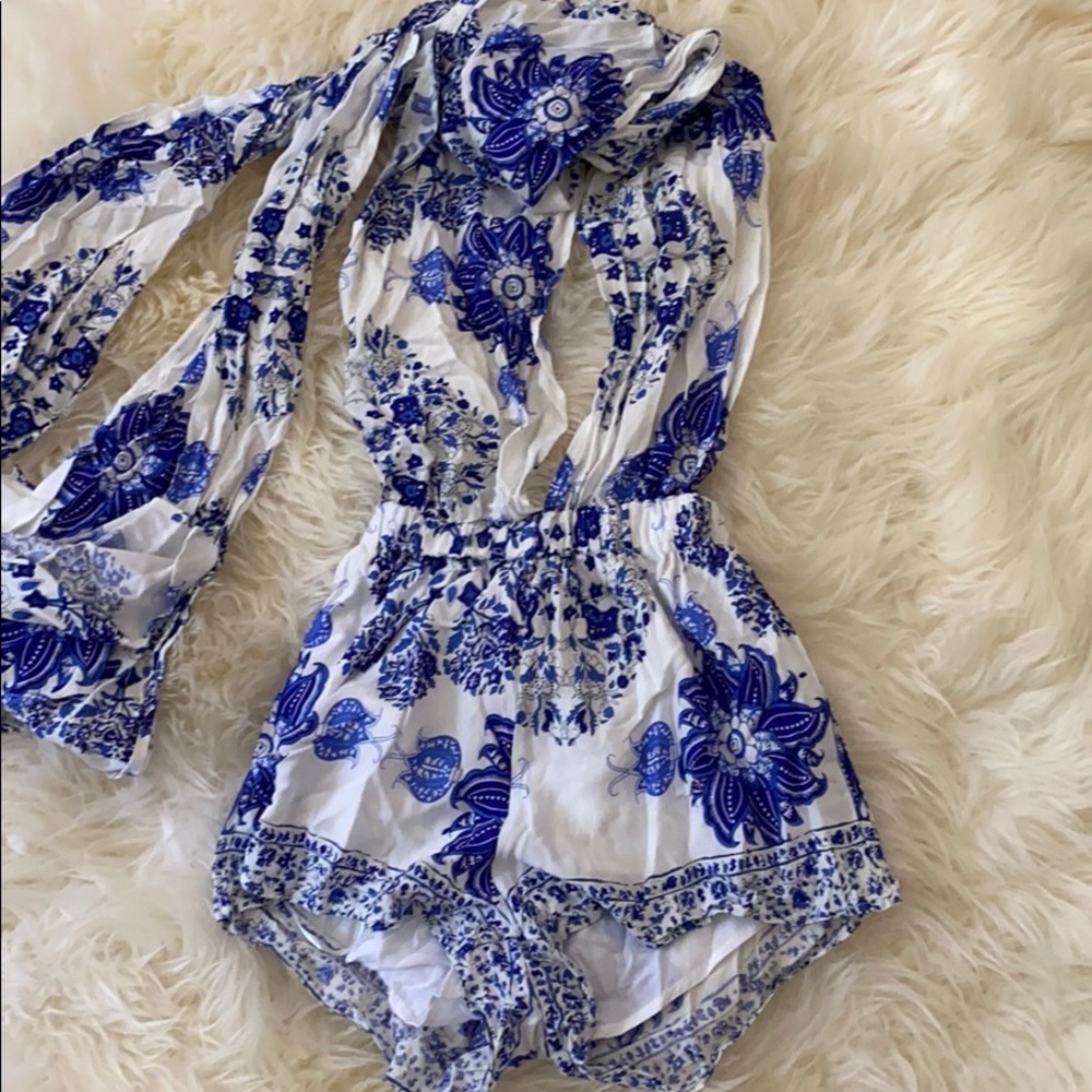 NWT romper with custom tie top, From LF
